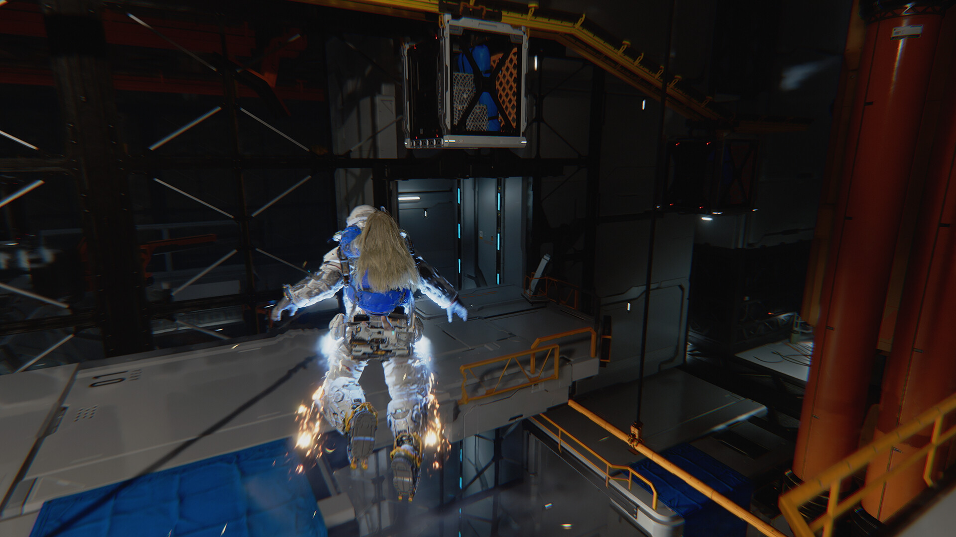 PRAGMATA screenshot from the Steam store showing combat pressure inside the station.